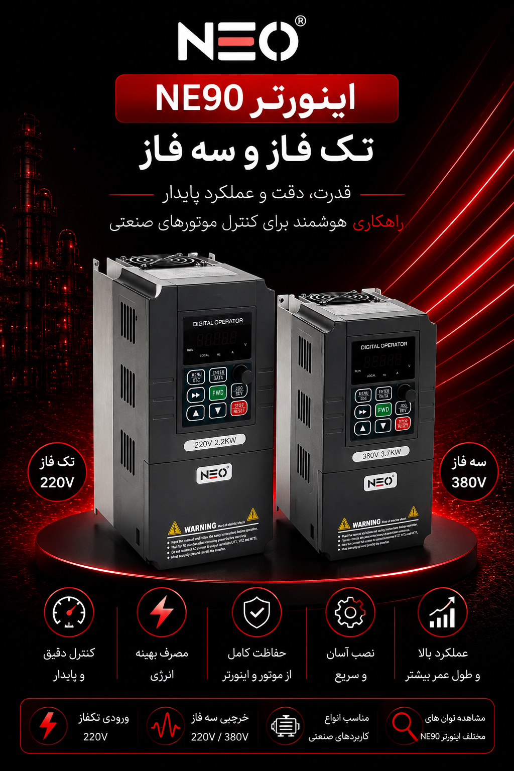 اینورتر NEO تک فاز و سه فاز NE90